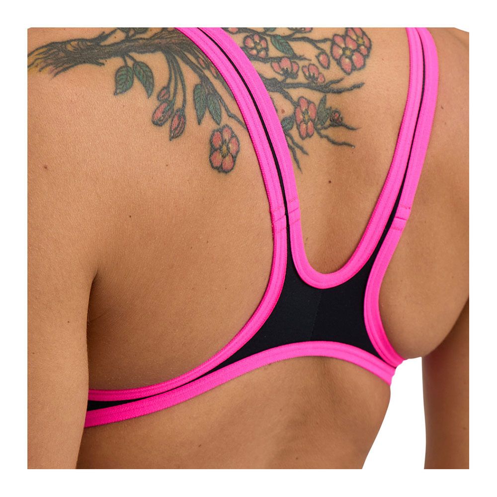 Arena ONE BIGLOGO - Maillot de bain 1 pièce Femme black/fluo pink