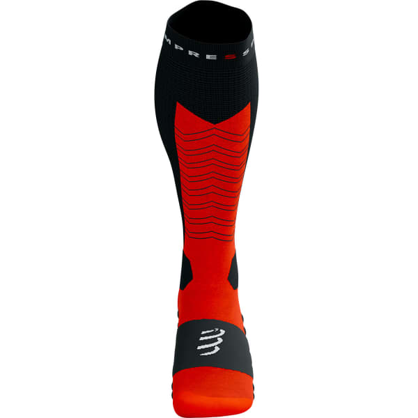 Chaussette compression COMPRESSPORT SKI MOUNTAINEERING FULL SOCKS BLACK/CORE RED