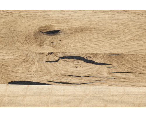Eikenhouten bankblad, vintage geoliede afwerking met natuurlijke rand, doorlopende duigen, 2000x450x26 mm