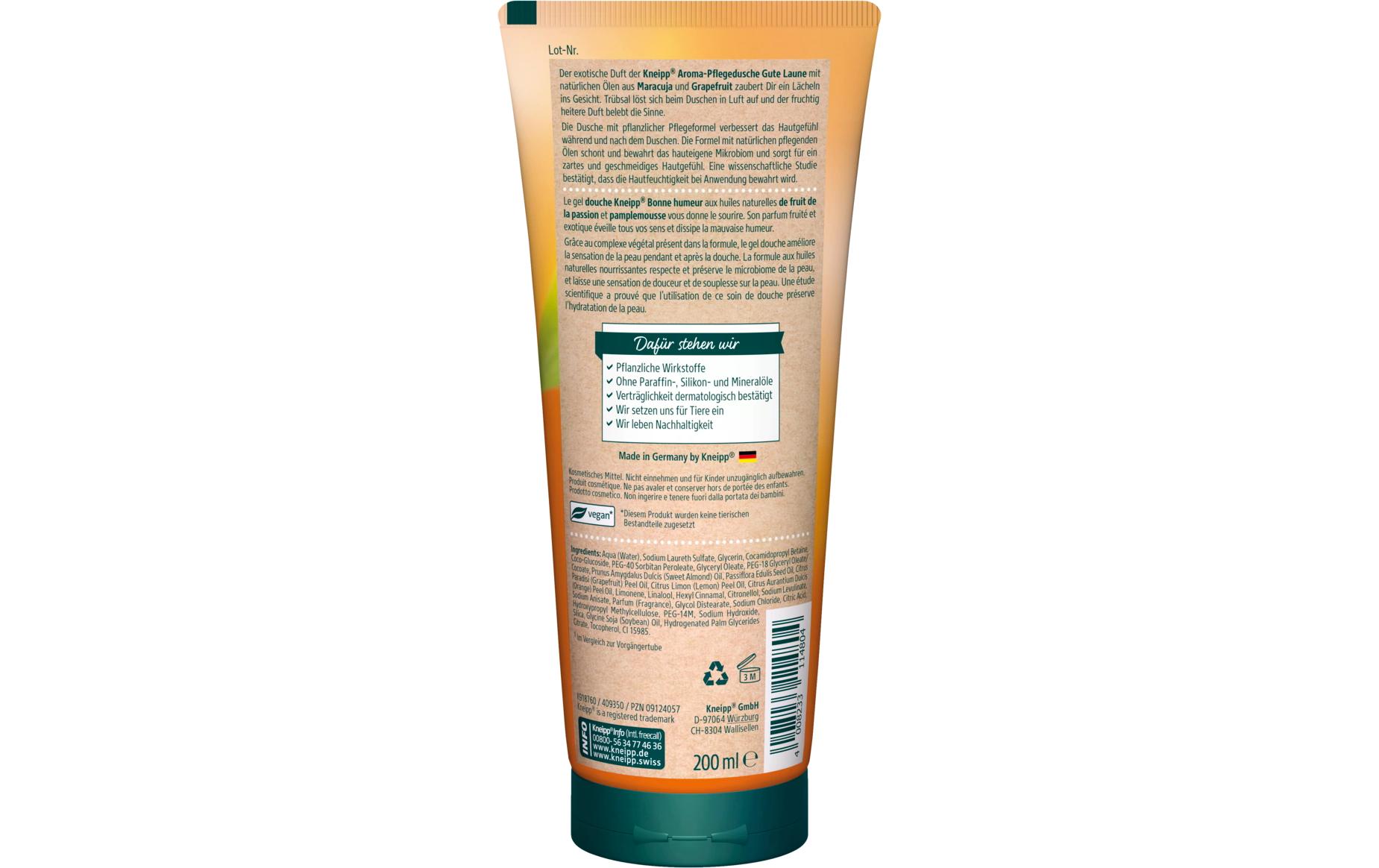 Duschgel Aroma Gute Laune 200 mlNatürliche Aroma-Pflegedusche mit exotischem Duft