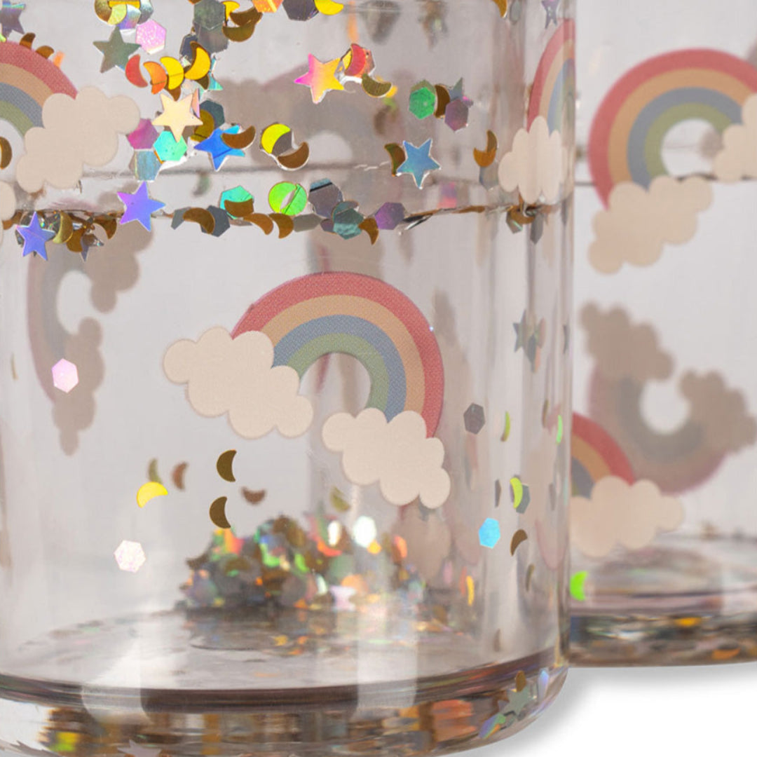 konges sløjd kinderbekers met glitter rainbow - 2st