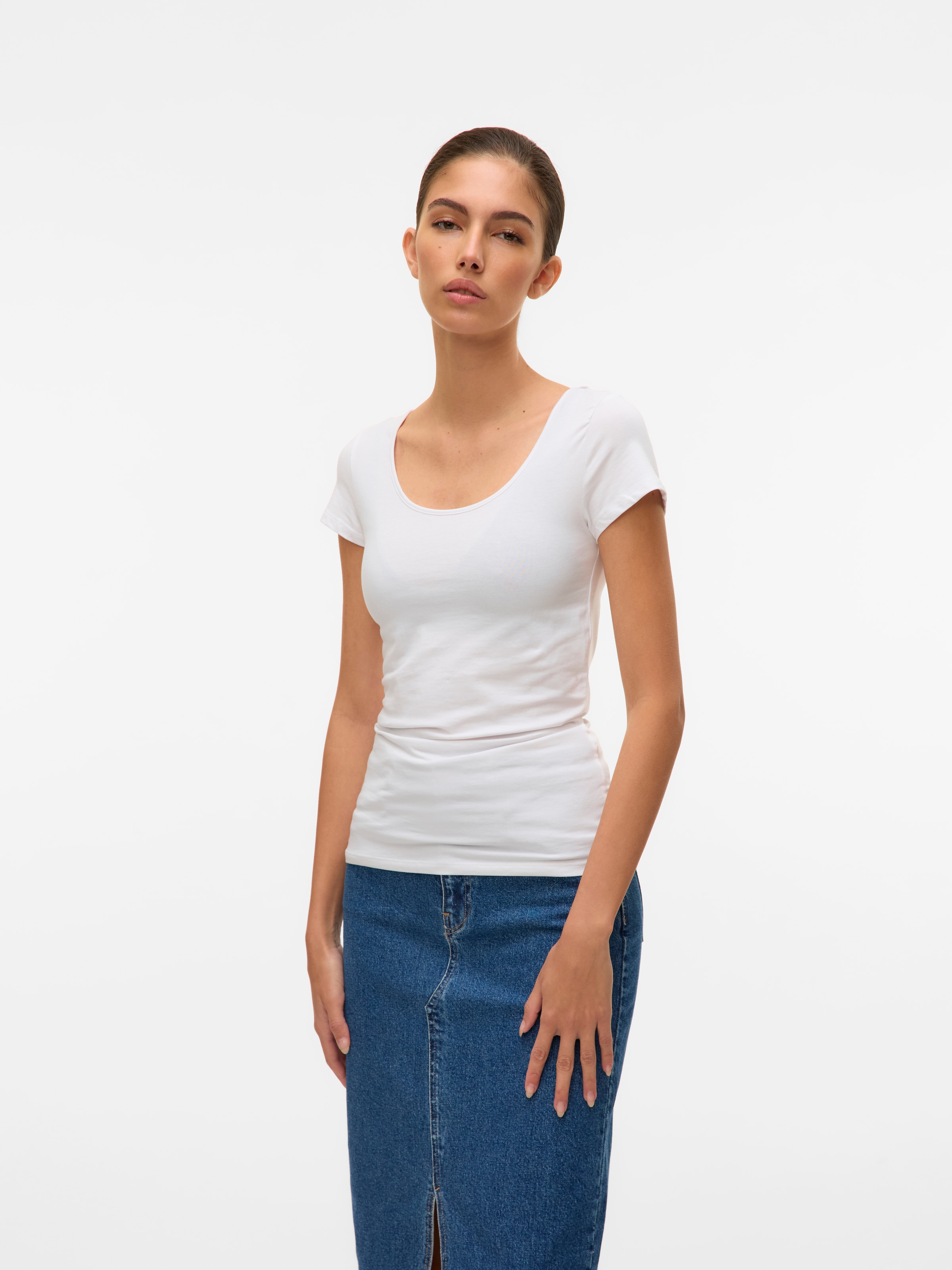 Vero Moda Rundhalsshirt »VMMAXI MY SOFT SS U-NECK«