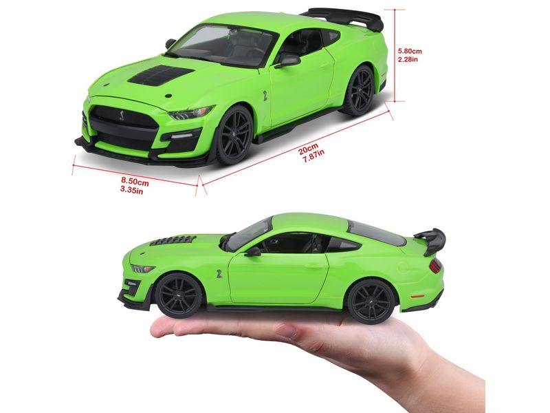 Maisto Sportwagen Ford Mustang Shelby GT500 2020 1:24, Grün Sammlermodell im Massstab 1:24