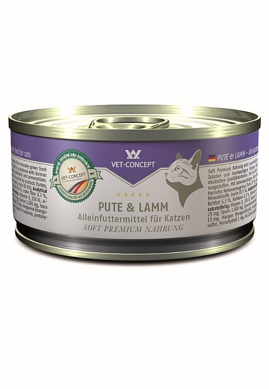 Vet-Concept Kattenmenu Kalkoen en Lam blikjes | 6 x 100 gram | 11780