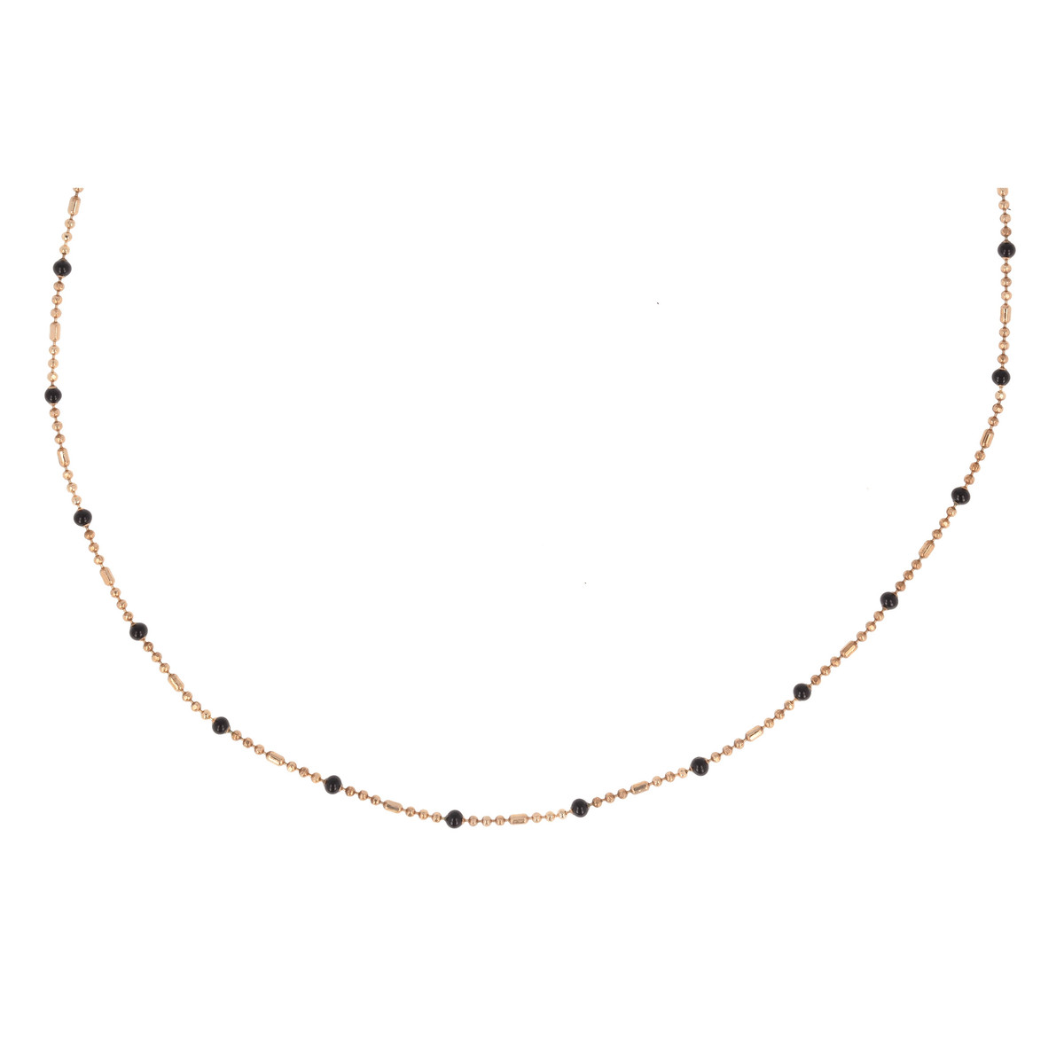 Collier plaqué or avec résine noire longueur reglable 40cm+5cm
