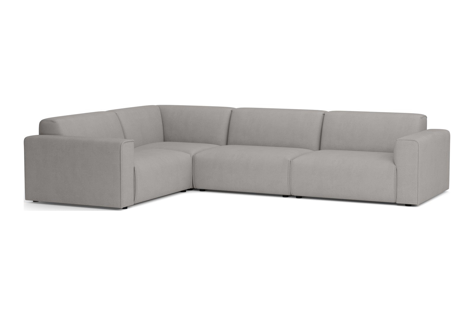 Monaco Lux hjørnesofa 1,5/3 hjørnesofa. Tekstil Brego 7 Light Grey med sorte ben. Lux komfort.