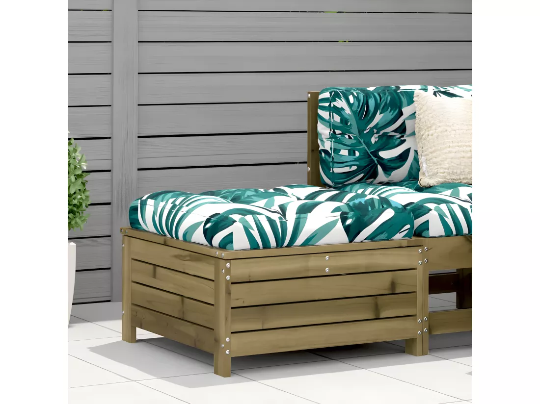 Repose-pied de jardin 62x63,5x32 cm bois de pin imprégné