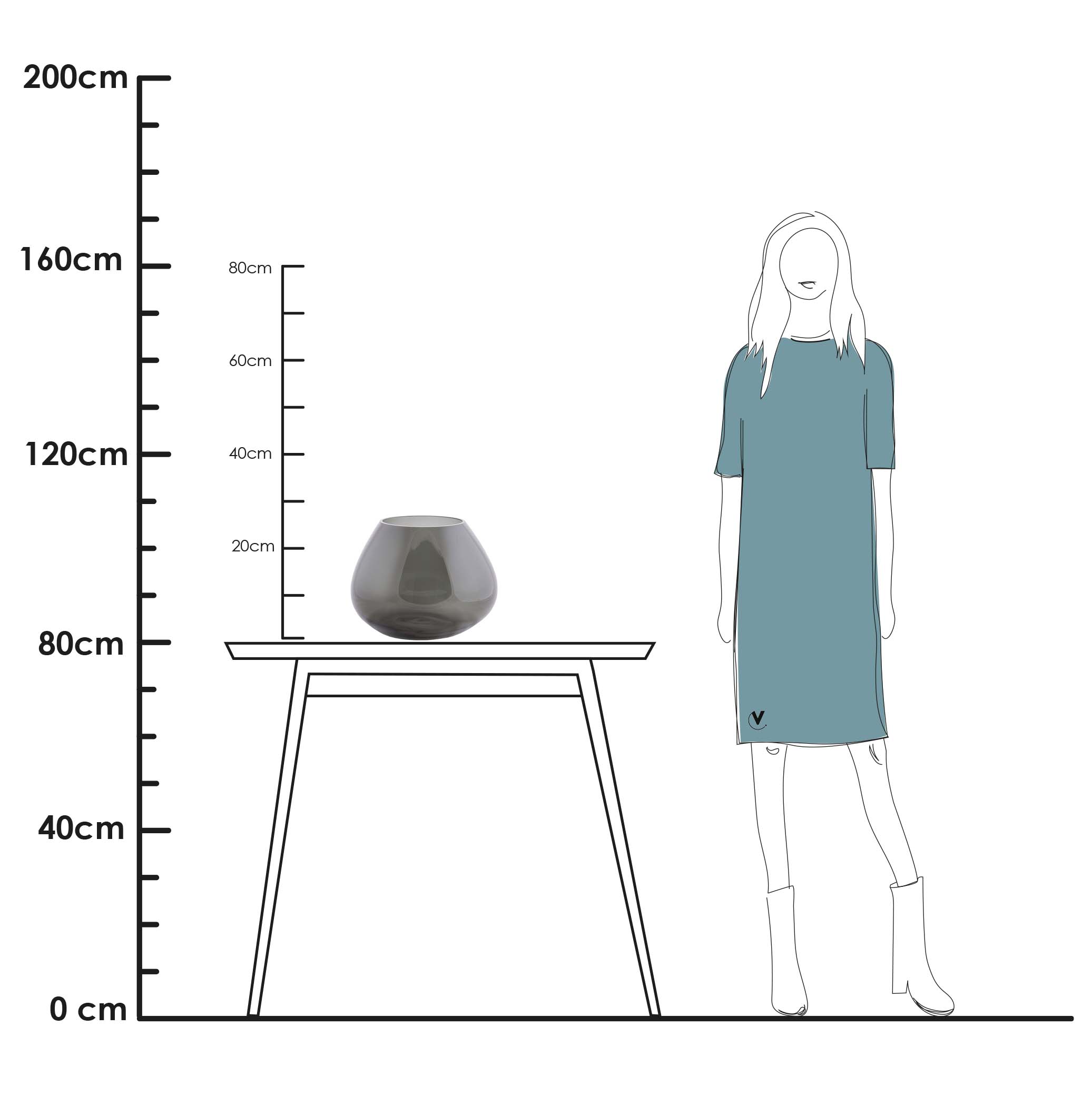 Vase The World - Morava grey Ã32 x H25 cm