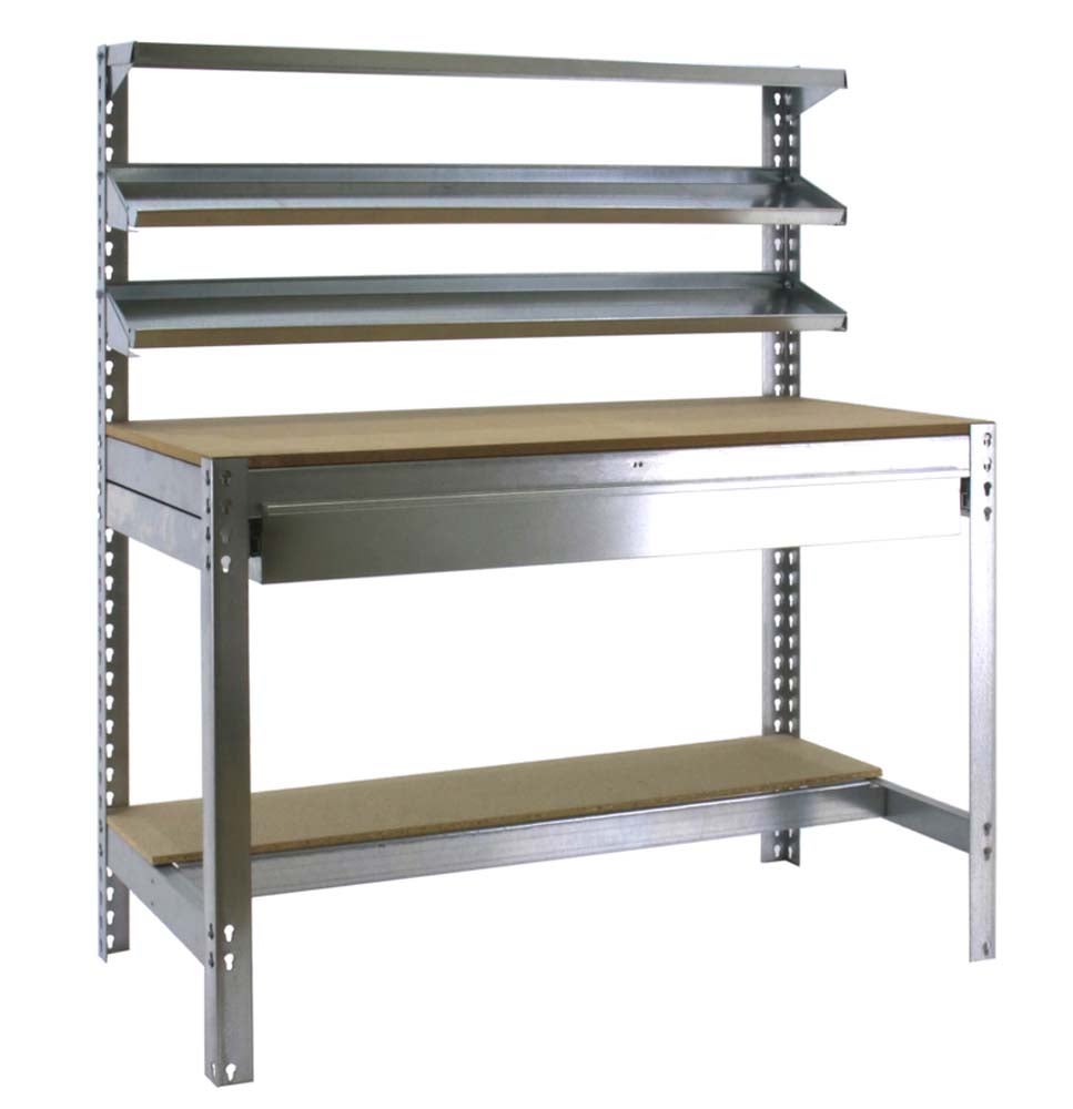 PROREGAL Buffalo werkbank met voorplank en lade, afmetingen (H x B x D): 84 x 90 x 61 cm, draagvermogen: 400 kg, gegalvaniseerd