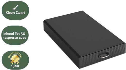 BRASQ Capsulehouder voor Nespresso Capsules - Opbergbox met Lade - 50 Cups - Koffiecups houder Zwart
