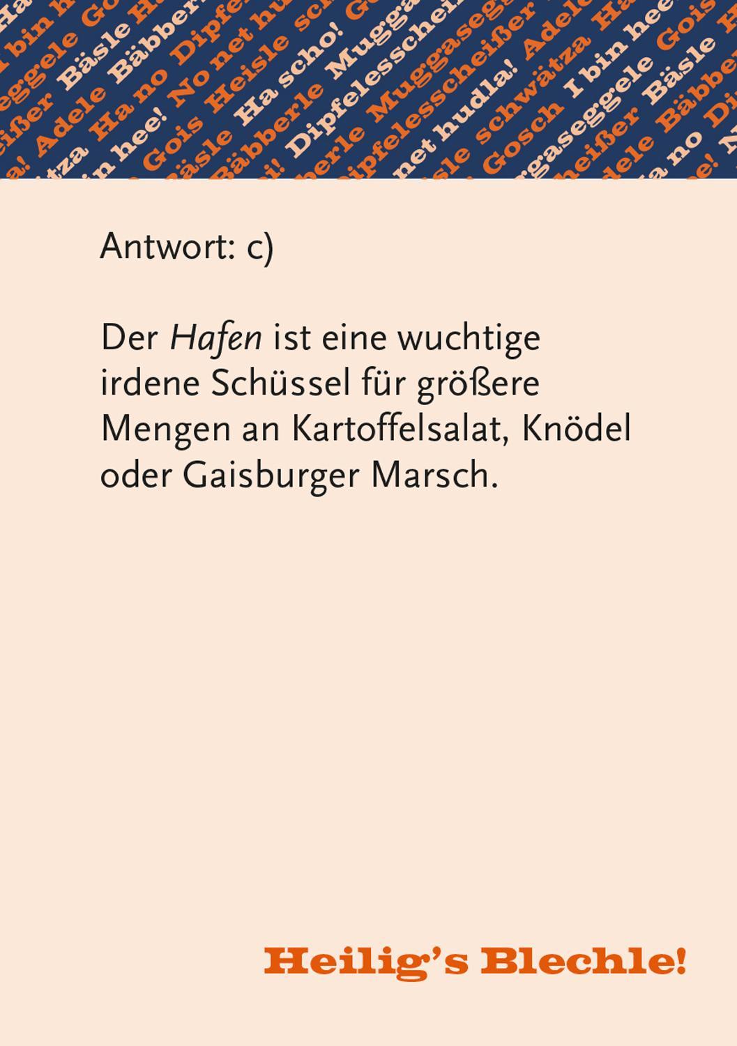 Heiligs Blechle! Schwäbisches Dialekt-Quiz (Spiel)