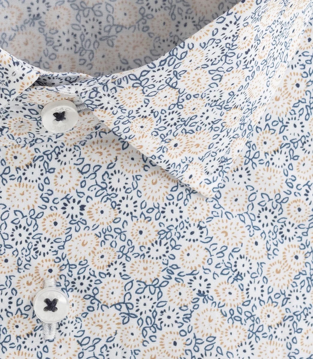 Chemise à imprimé floral beige 