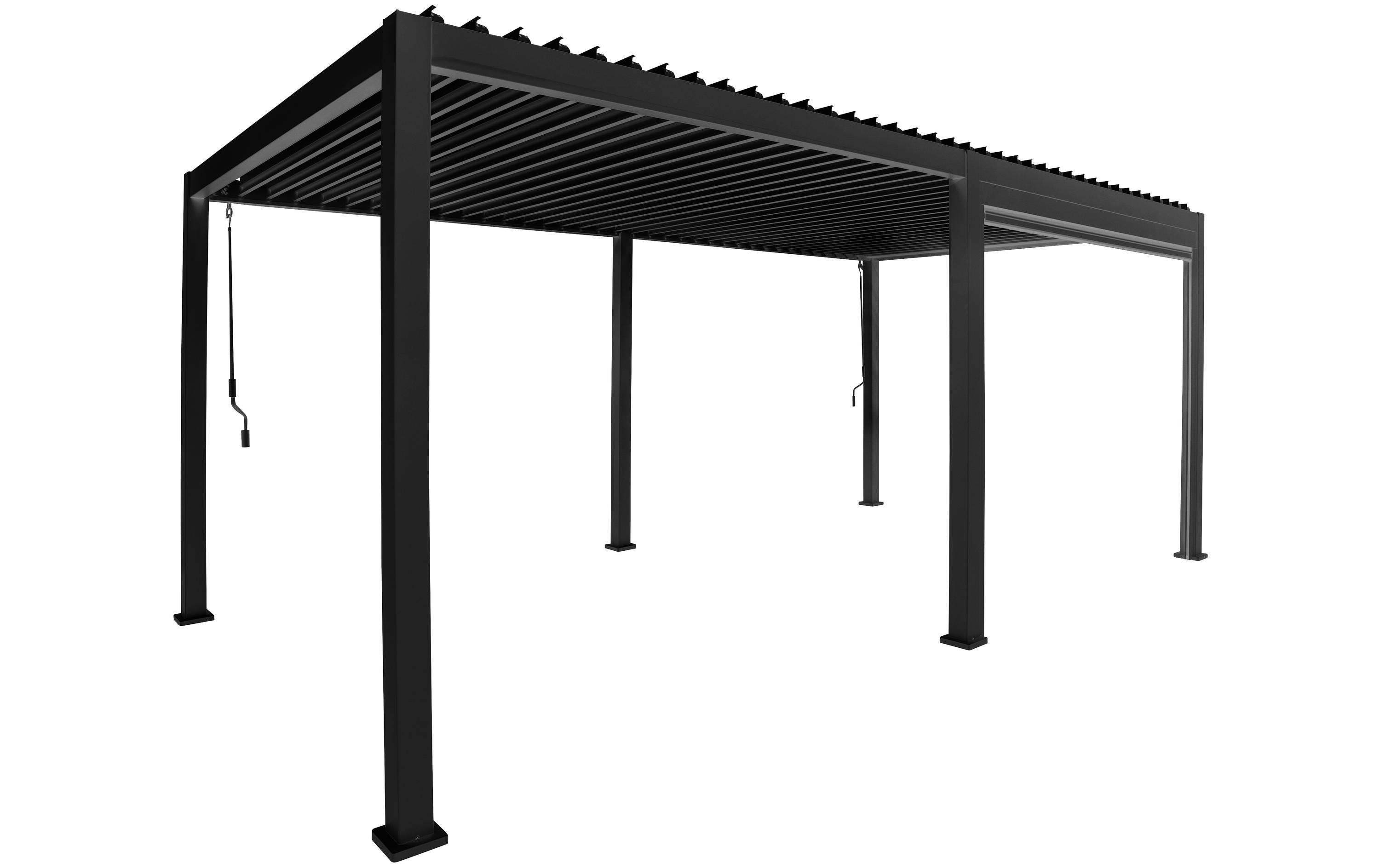 Sichtschutz, ausziehbar, Schwarz, 4 m<br>Seitenmarkise für Balkone und Terrassen