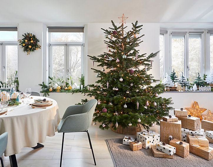 Sapin artificiel coloris vert Ø.29 x H.50 cm support inclus