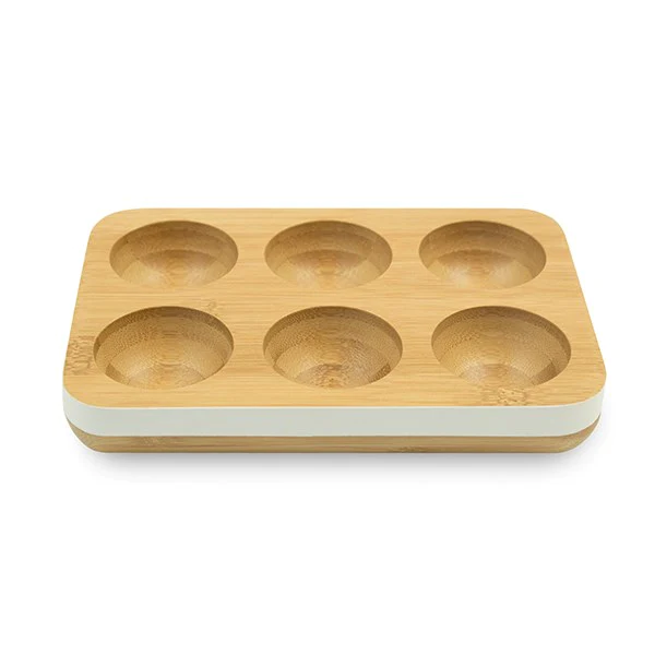 Plateau à oeufs en bambou blanc Pebbly