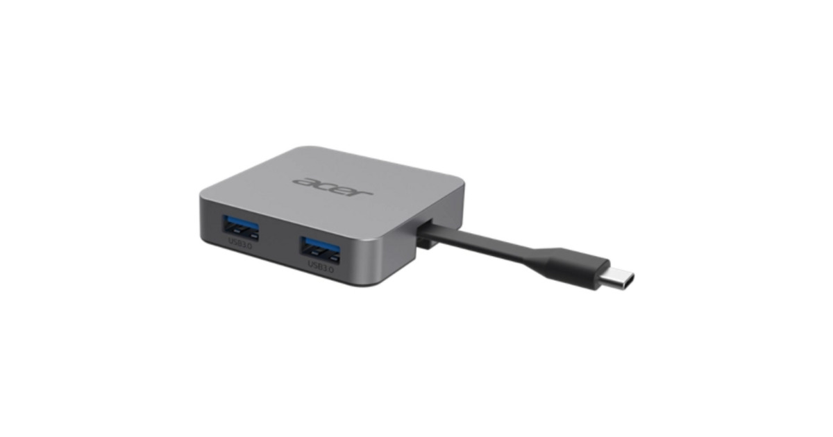 Acer4-in-1 Type-C draagbare minidock dongle dockingstation  (Zilver)