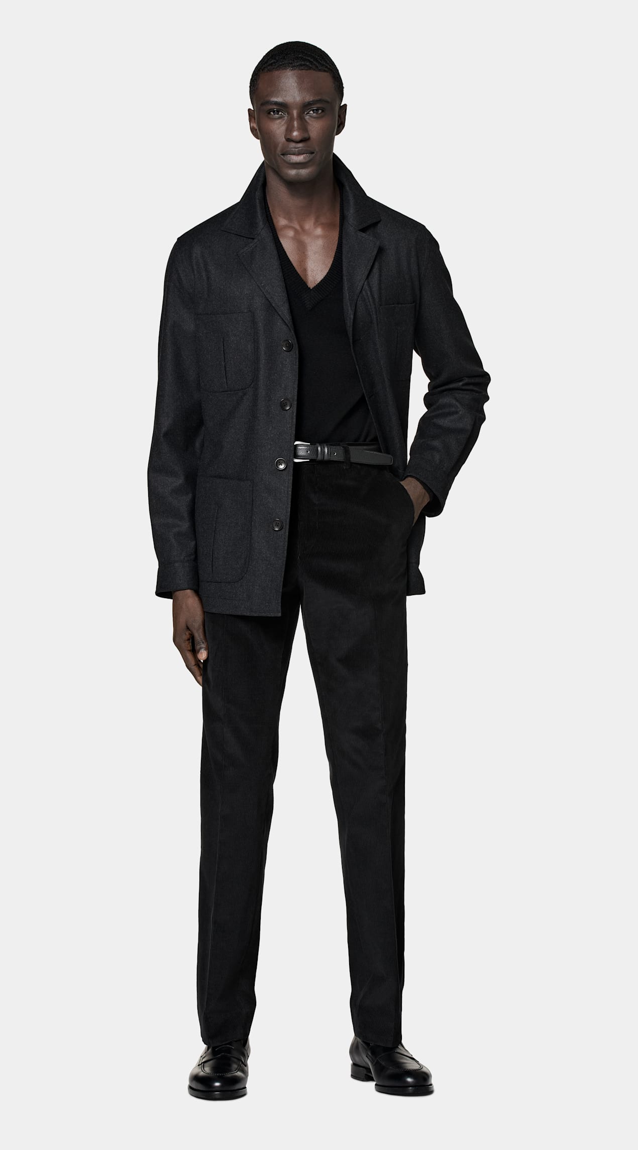 Veste Safari coupe Relaxed gris foncé