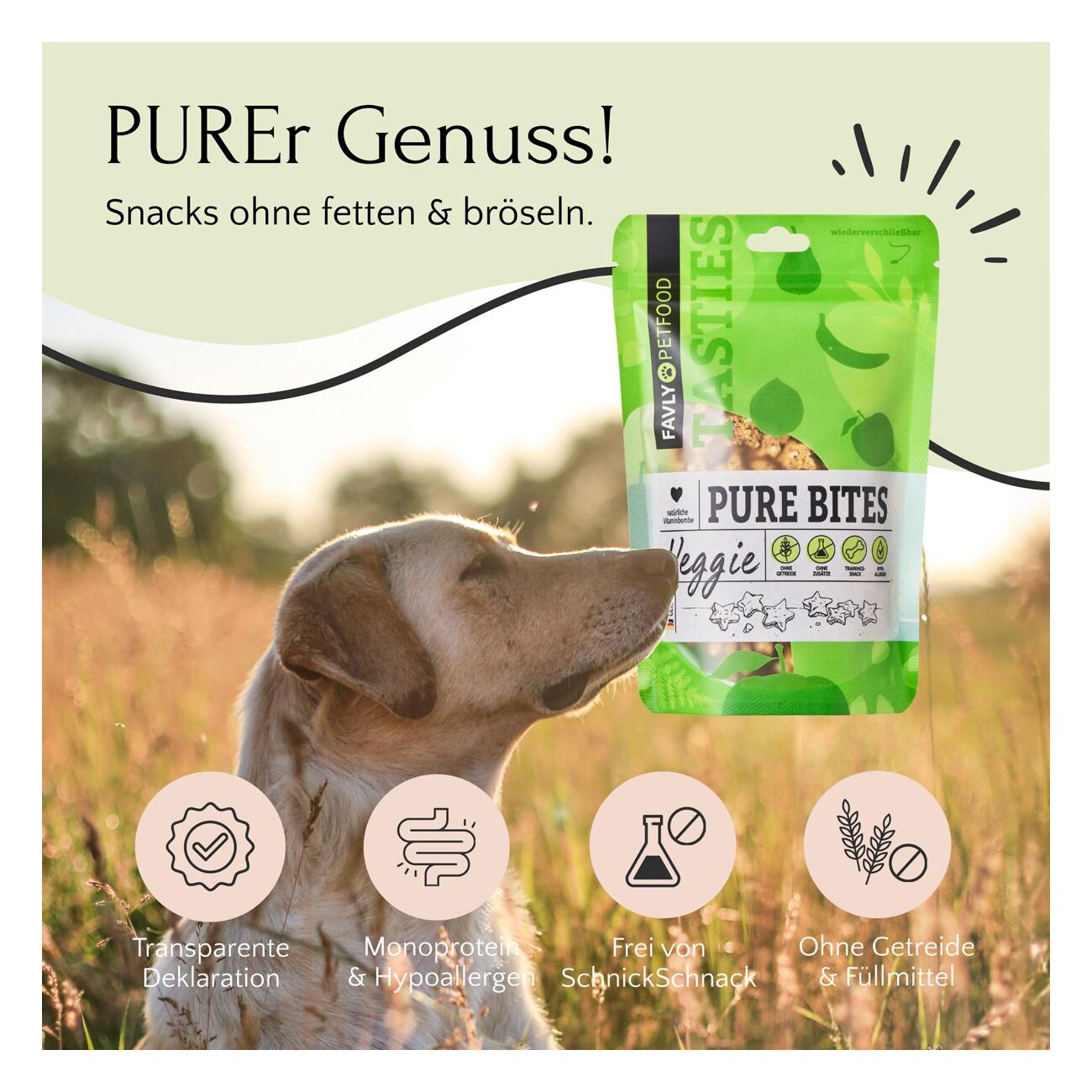 FAVLY Petfood PURE Bites Veggie 360 g