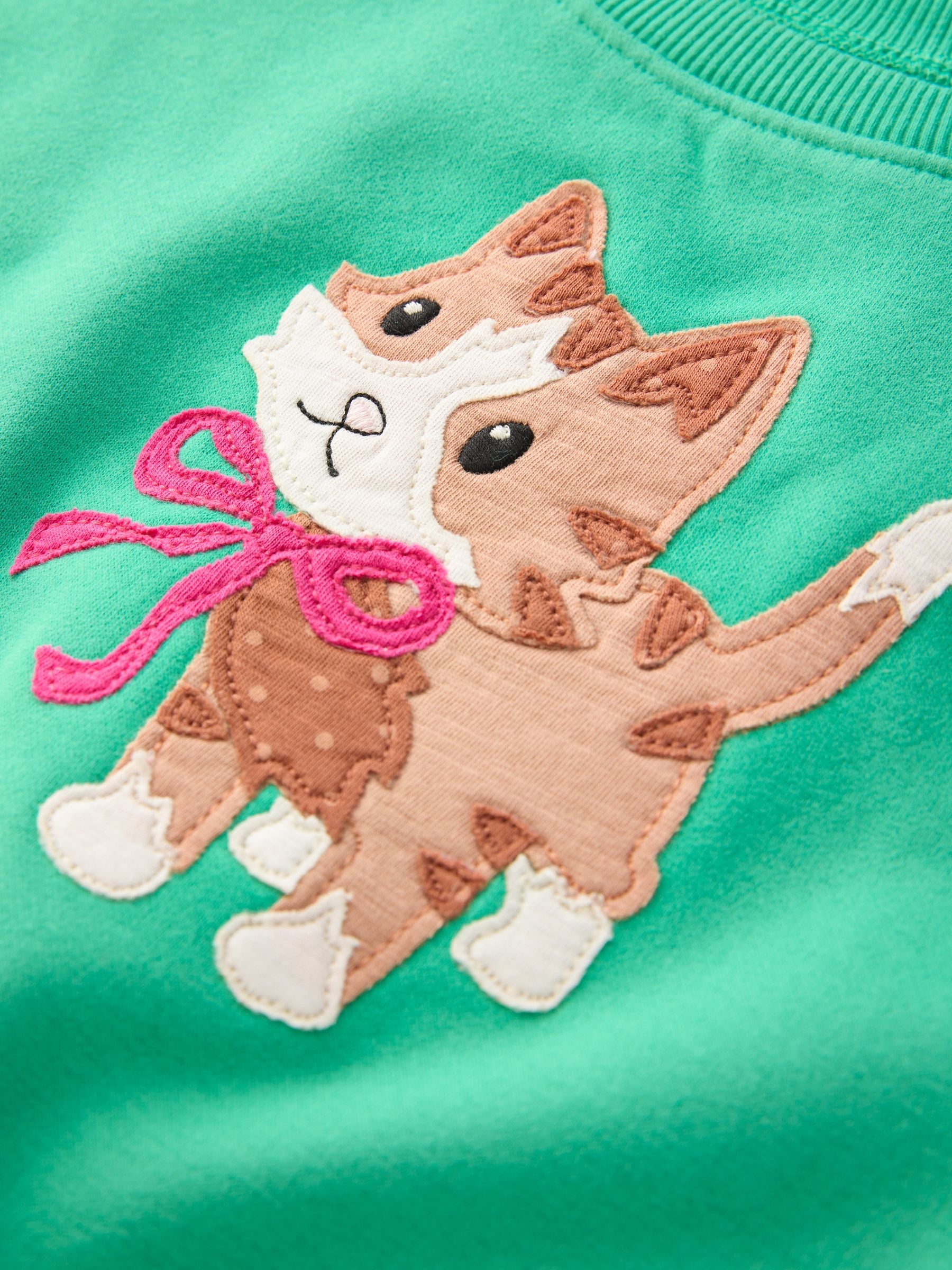 Groene kat - Sweatshirt met ronde hals (3 mnd-7 jr)