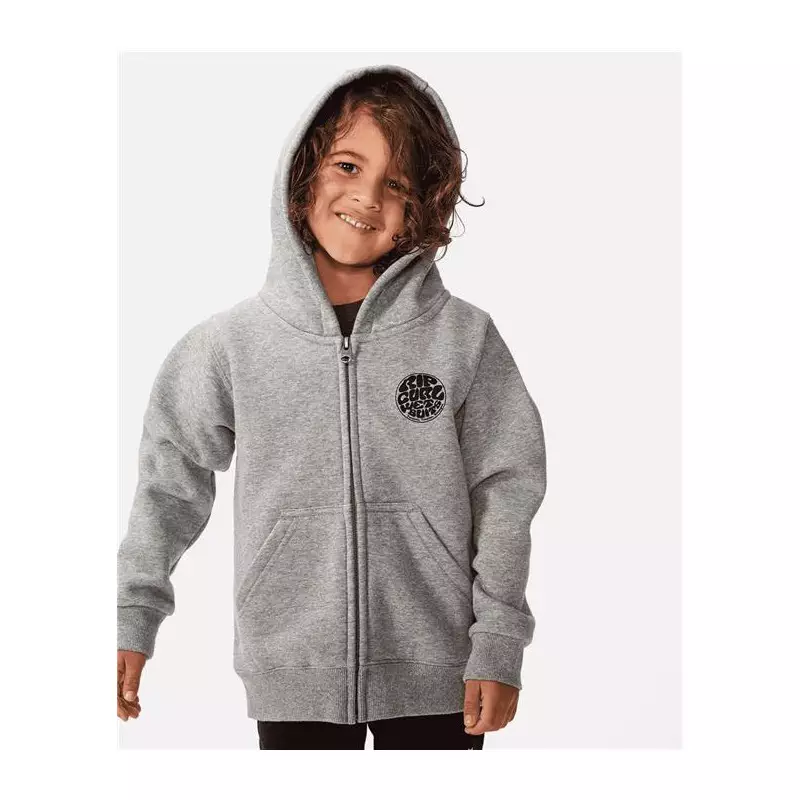 Sweat junior RIPCURL Wetsuit Icon Zip Thru Hood-Boy Grey Marle