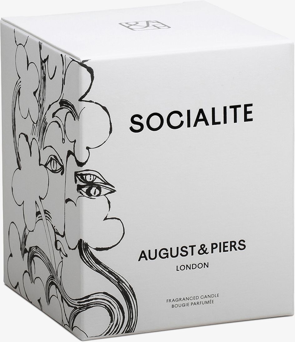 gebroken wit august & piers geurkaarsen socialite 340gr - scented candle