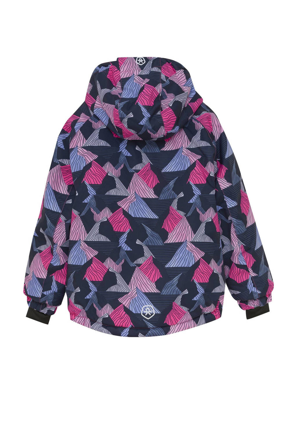Color Kids ski-jack donkerblauw/lichtblauw/roze