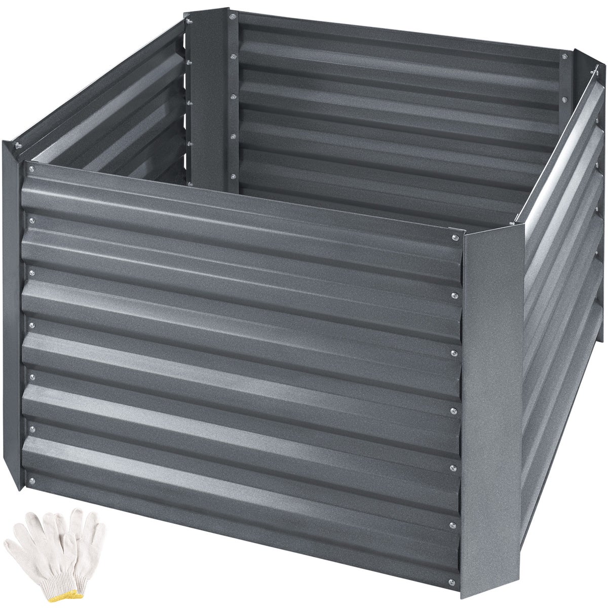 Verhoogd tuinbed tectake Artemisia van gegalvaniseerd staal 80 x 80 x 57 cm