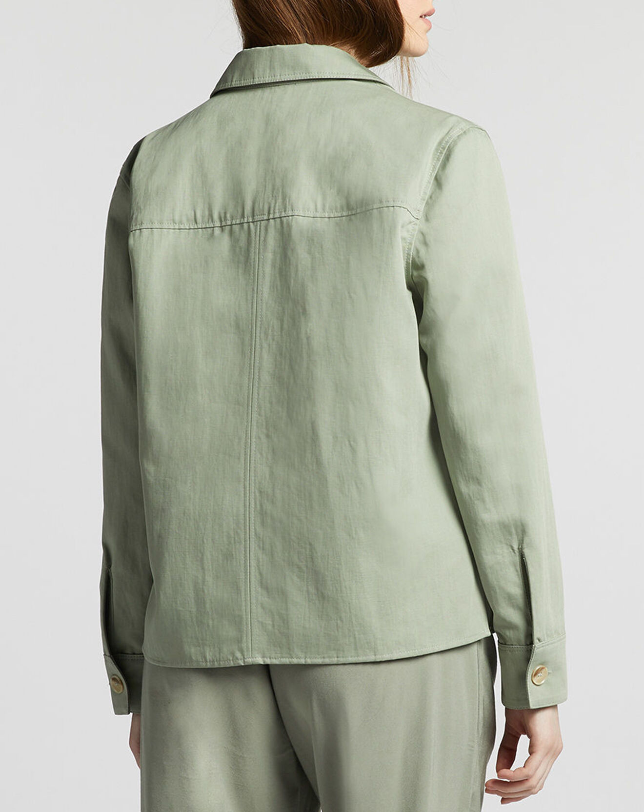 Jodhpur Veste en Coton & Lin Coralie kaki clair
