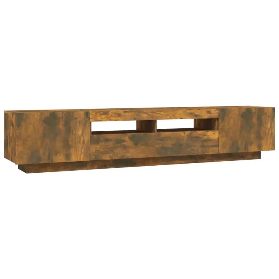 vidaXL - 2-delige TV-meubel met LED en deuren - Gerookt eiken - 100x35x40 cm