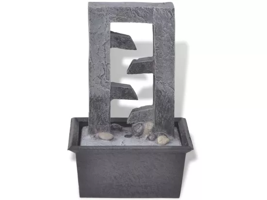 Fontaine d'intérieur avec lumière LED Poly-résine