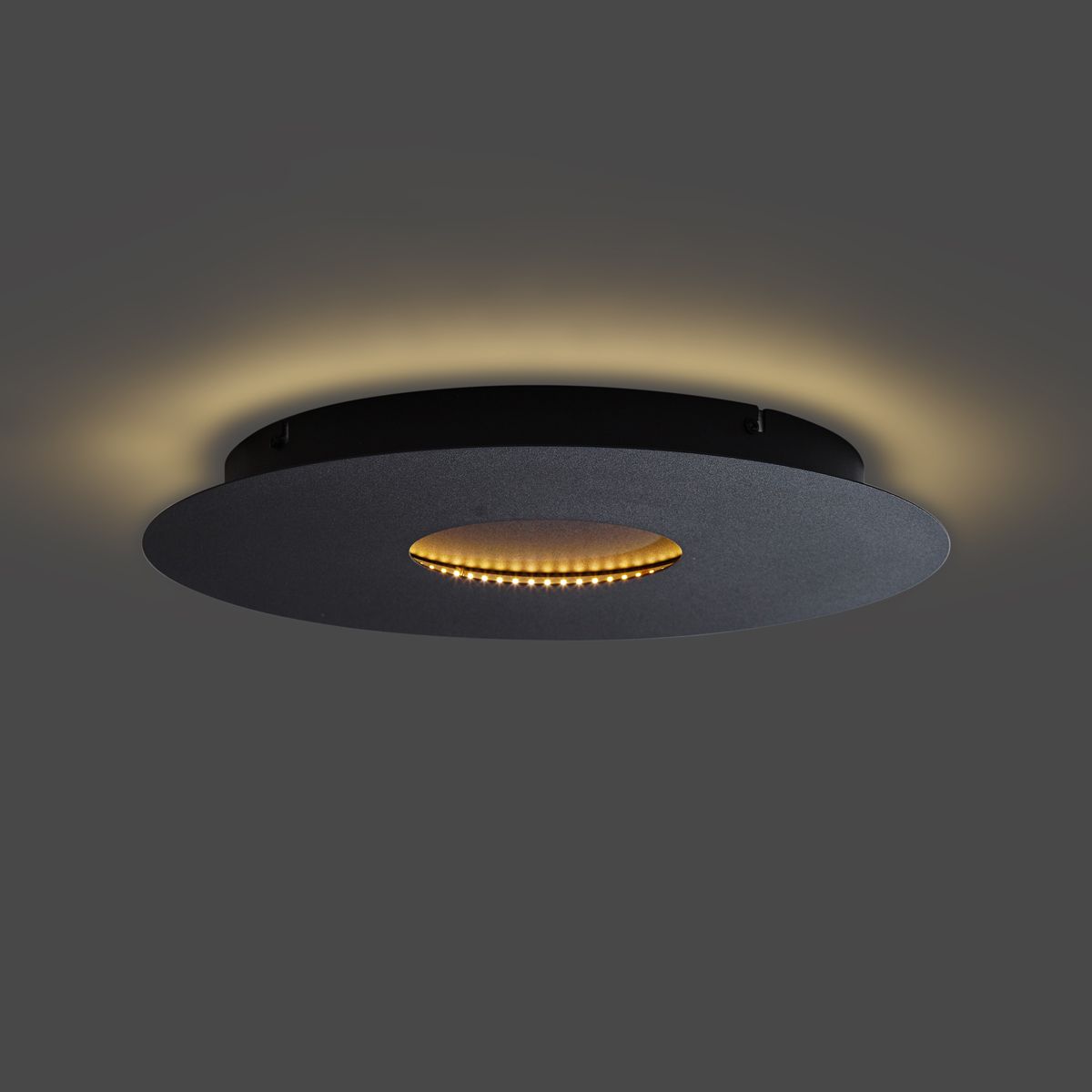 Moderne plafondlamp zwart 40cm incl. LED 3-staps dimbaar - Morning