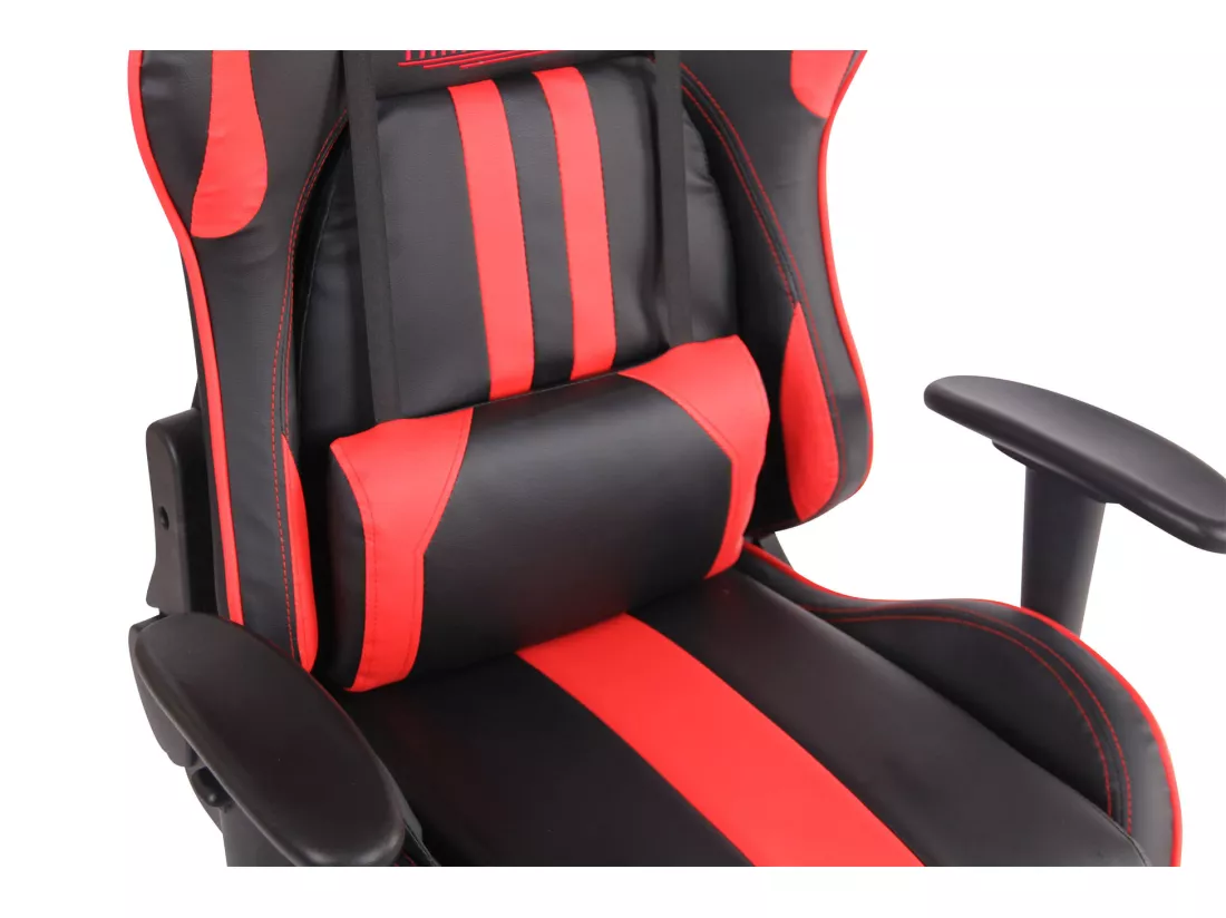Chaise de bureau - Similicuir & Métal chromé - Noir / Rouge - Limit XM
