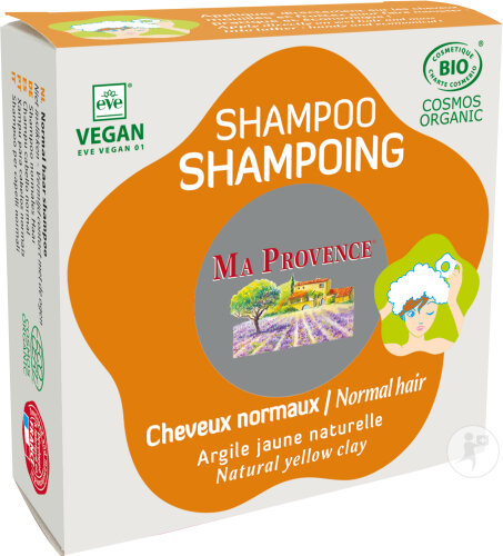 Ma Provence Shampoing Cheveux Normaux Argile Jaune Naturelle 85g