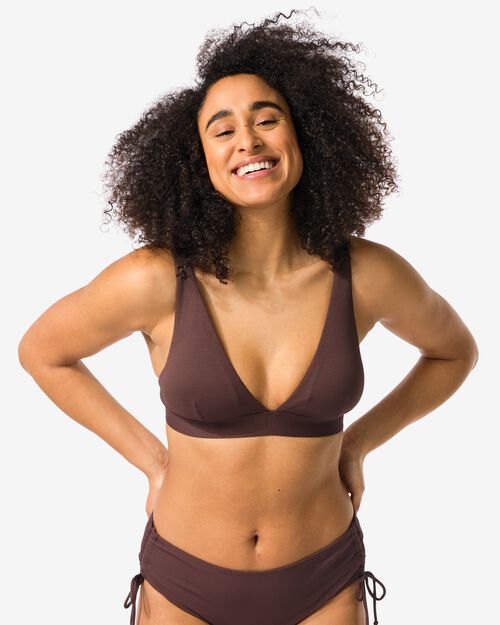 haut de bikini triangle femme haut marron foncé