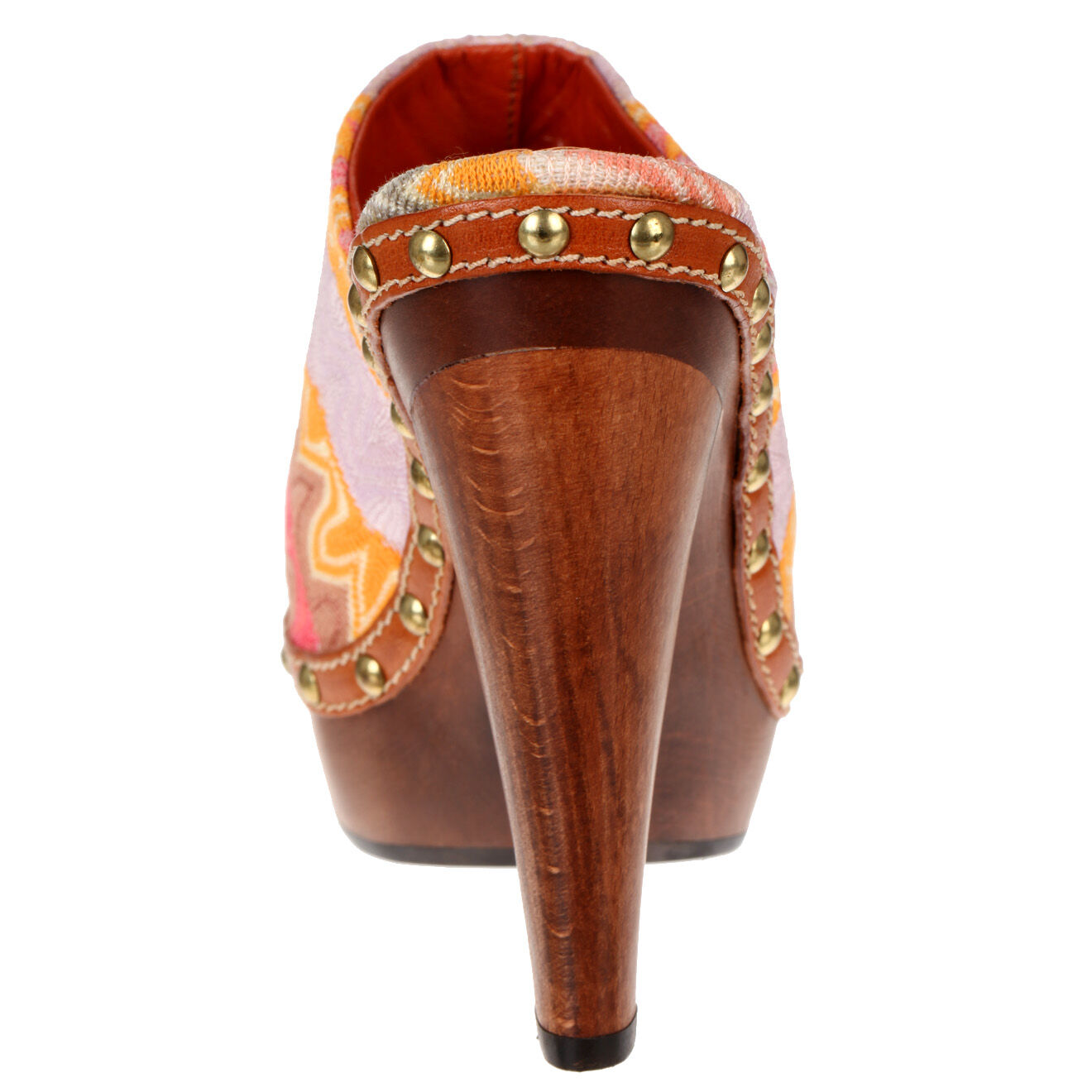 Missoni Sabots en Bois et toile rose - Talon 12 cm