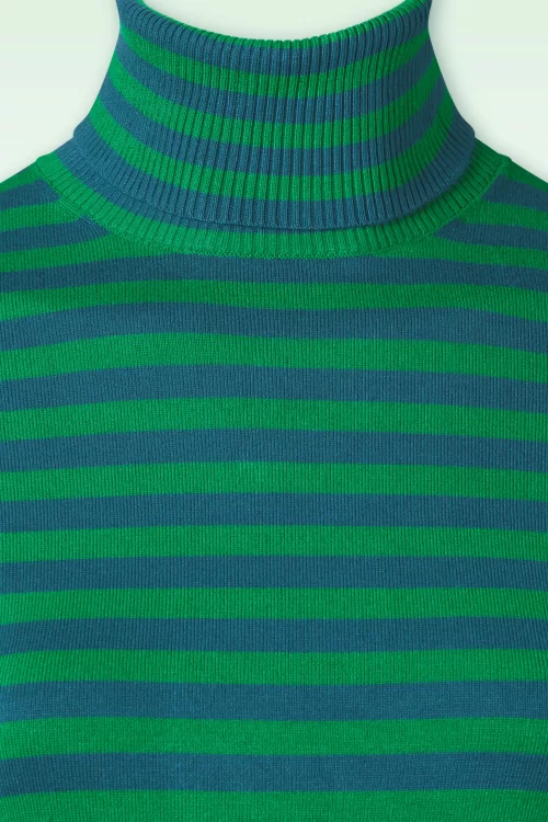Zilch High Neck Two Tone top in groen en blauw