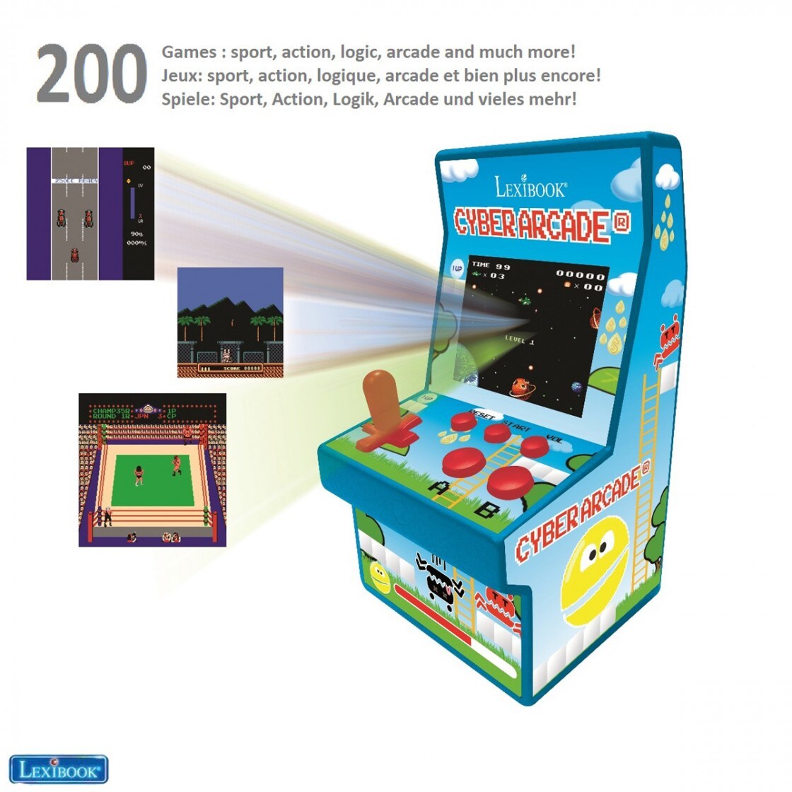 Spielkonsole 200 Spieleklassikern Cyber Arcade® mit 2,8'' Bildschirm