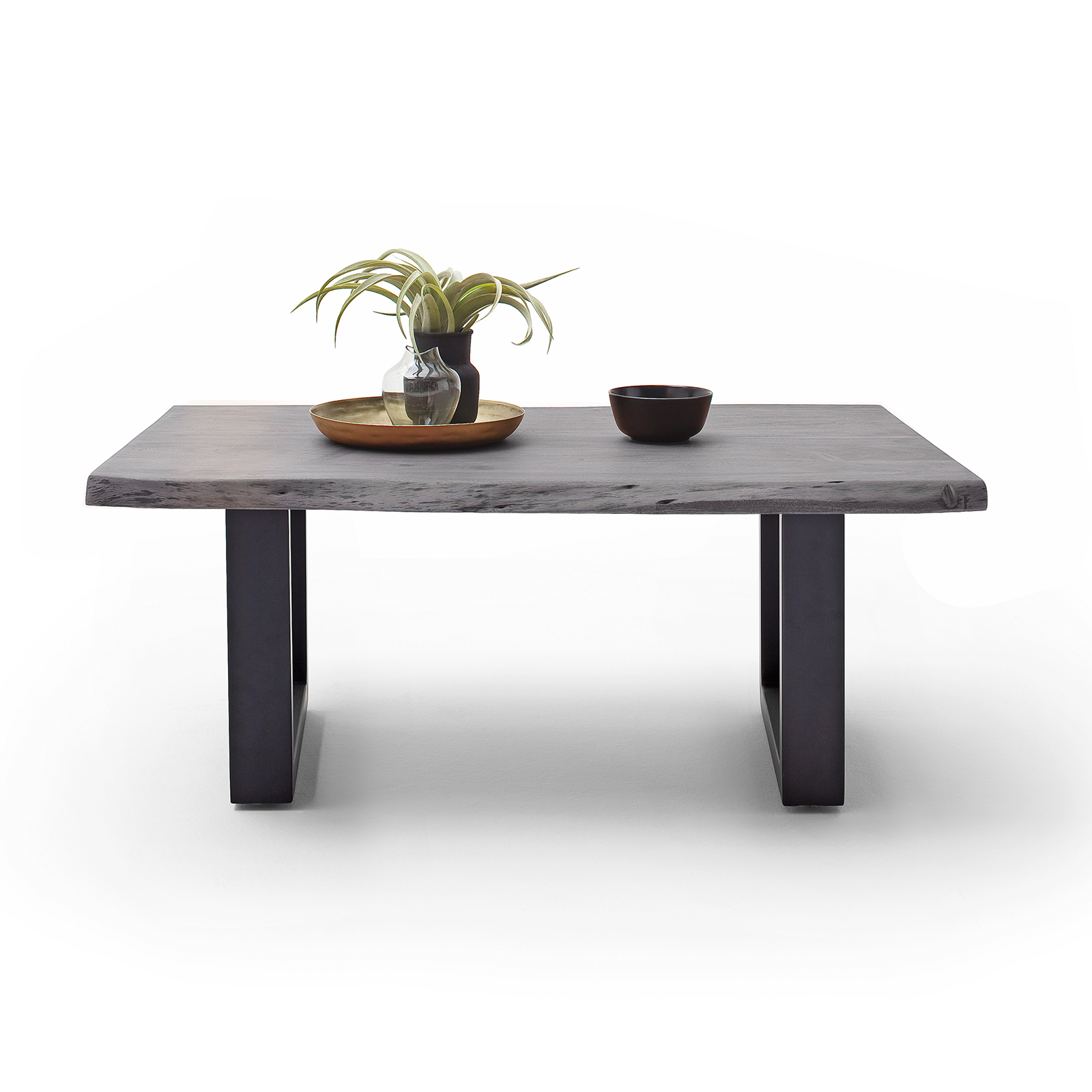 Couchtisch CARTAGENA - Akazie grau-anthrazit - U-Gestell - 110x70 cm
