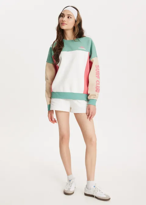 Sweater met colorblock groen (GRN.S)