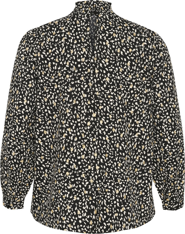 Kaffe Curve KCmalena Blouse Black/white/gold print