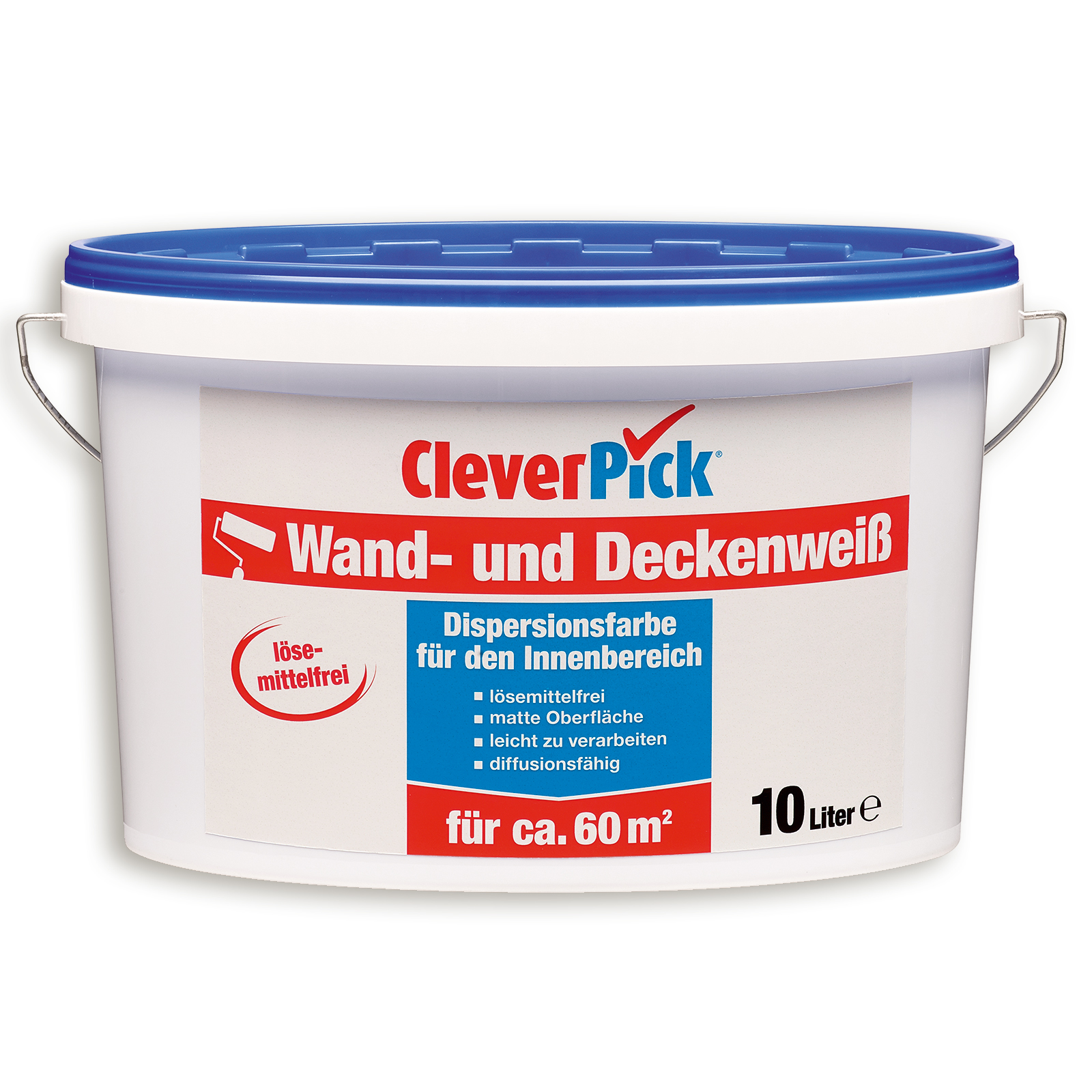 clever pick Wand-und Deckenweiß- Innenfarbe - 10 Liter