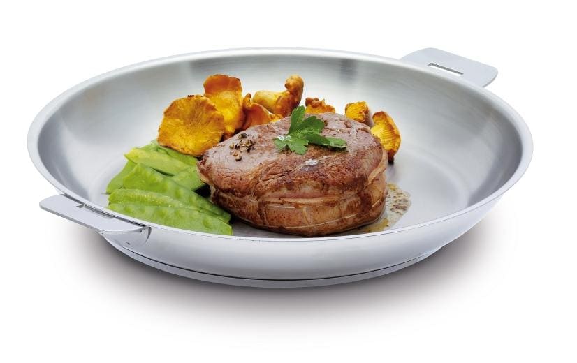 Bratpfanne Mutine 24 cm<br>Edelstahl-Bratpfanne mit Aluminium zur Wärmeverteilung über den gesamten Boden
