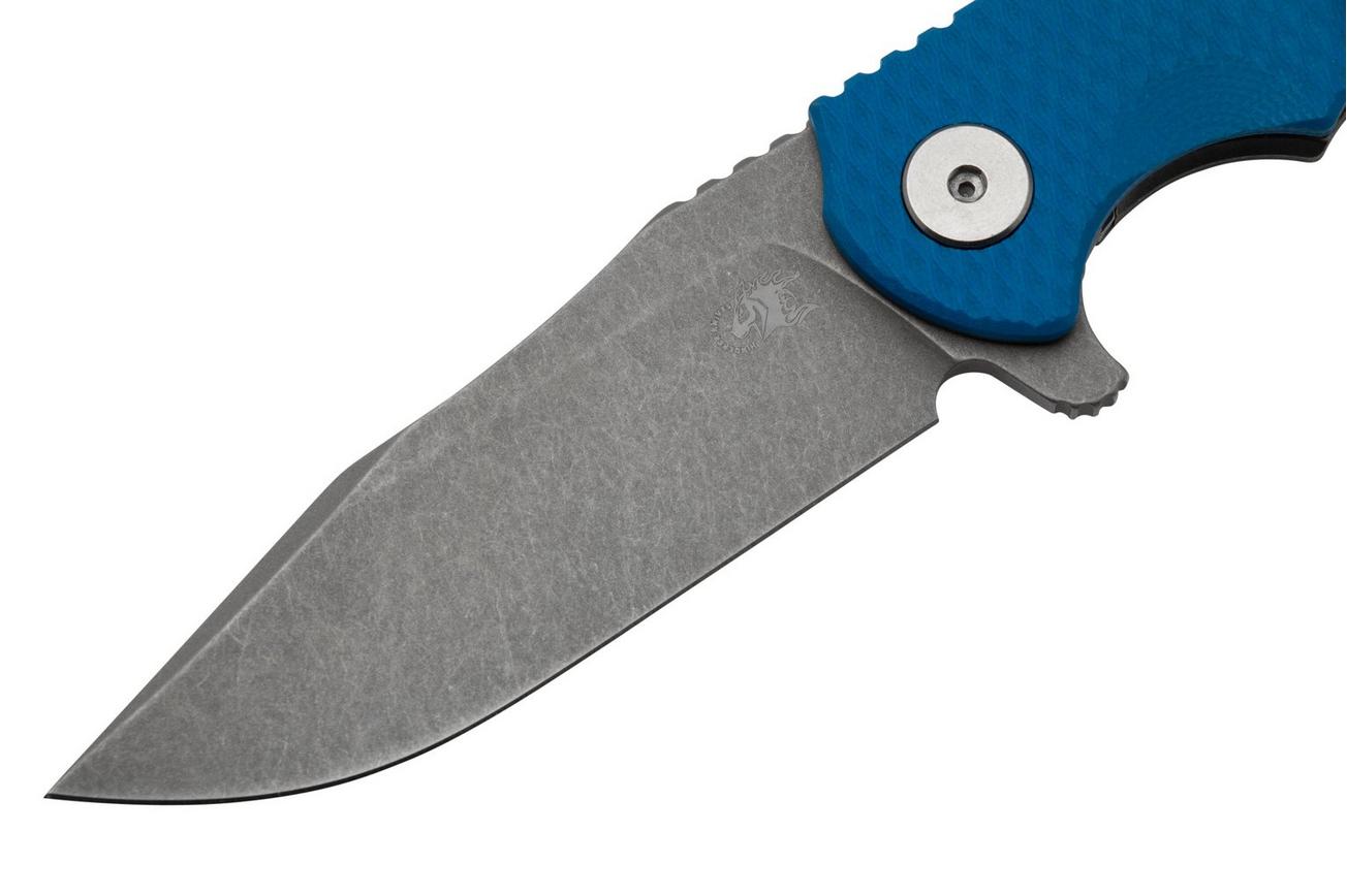 Rick Hinderer Project X, MagnaCut Clip point, Working Finish, Blue G10 zakmes