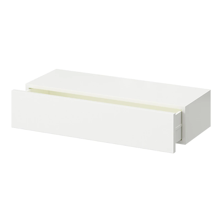 Tablette murale avec tiroir fixation invisible GoodHome Cusko blanc 60 cm