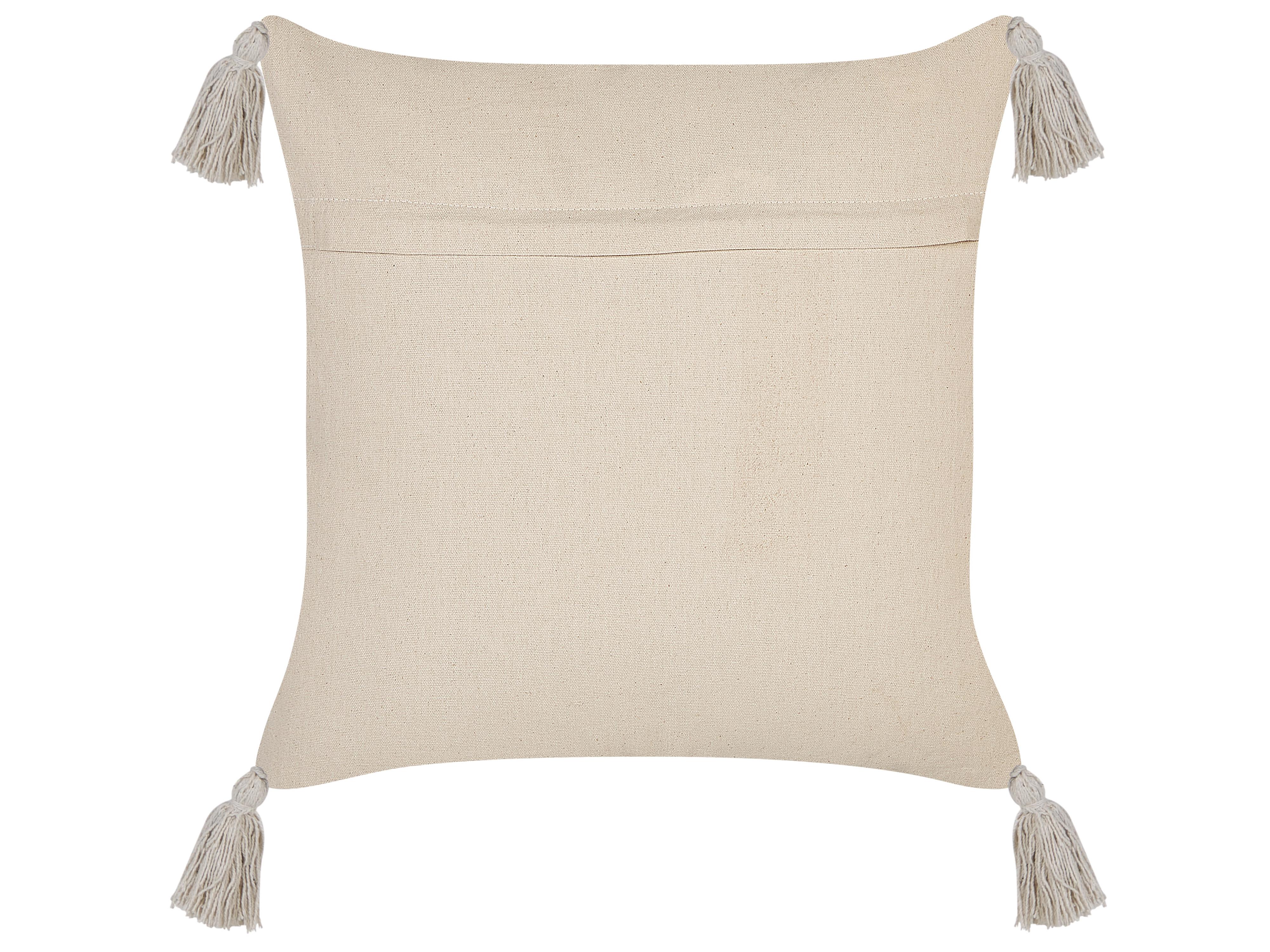 Set van 2 sierkussens EUPHORBIA Katoen 45 x 45 cm Beige gestreept