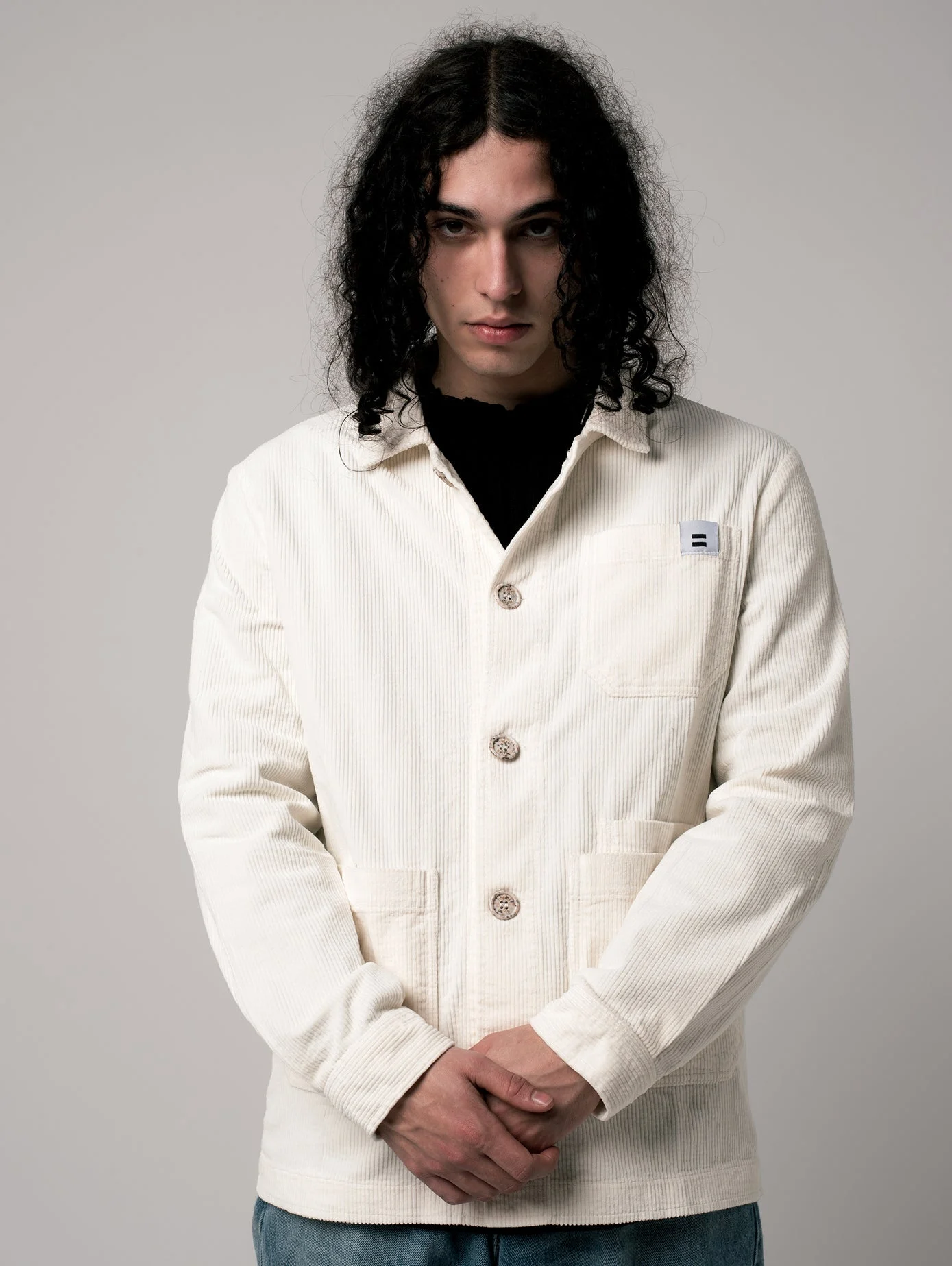 Veste worker en velours | Blanc