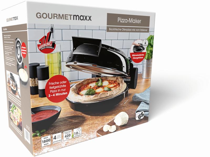 GOURMETmaxx Pizzaofen Ø 30 cm, Schwarz Pizza-Maker