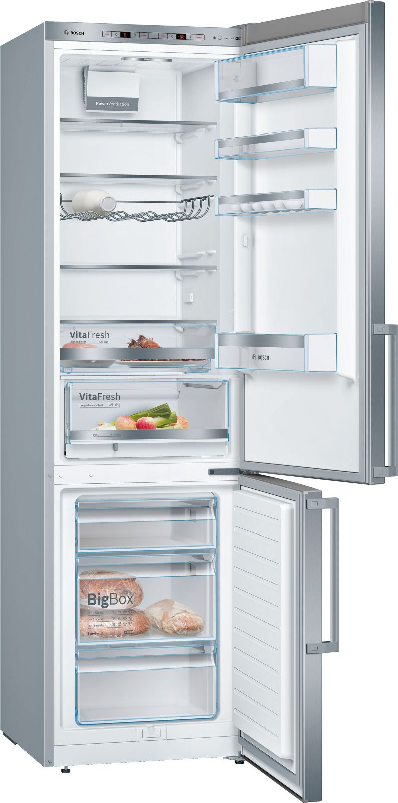 BOSCH Kühl-Gefrierkombination KGE398IBP - Edelstahl - B