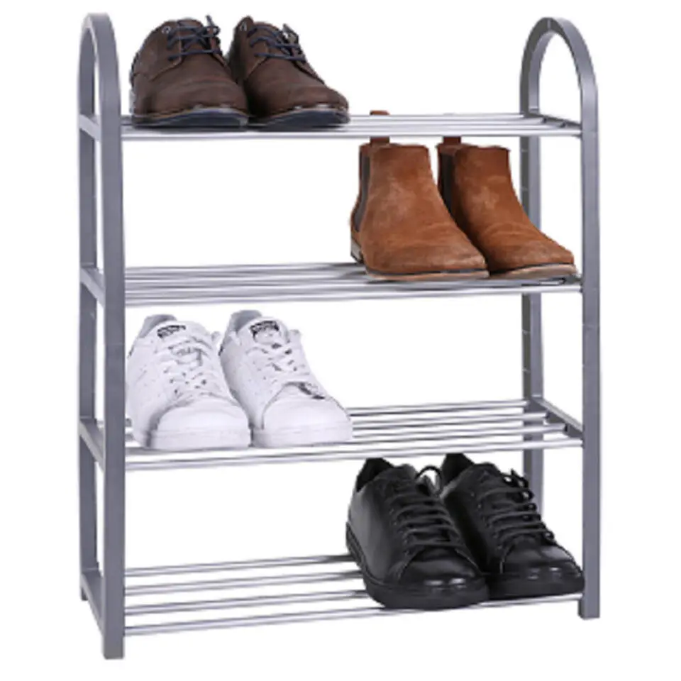 Urban Living Schoenenrek - grijs - 8x paar schoenen - kunststof