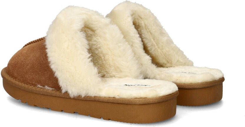 Nelson Home suède pantoffels cognac